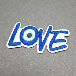 LOVE Evil eye protection iron on sewing patch accessory